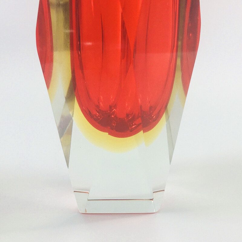 Vintage Sommerso Murano Glass Vase by Flavio Poli for Alessandro Mandruzzato, Italy 1960s