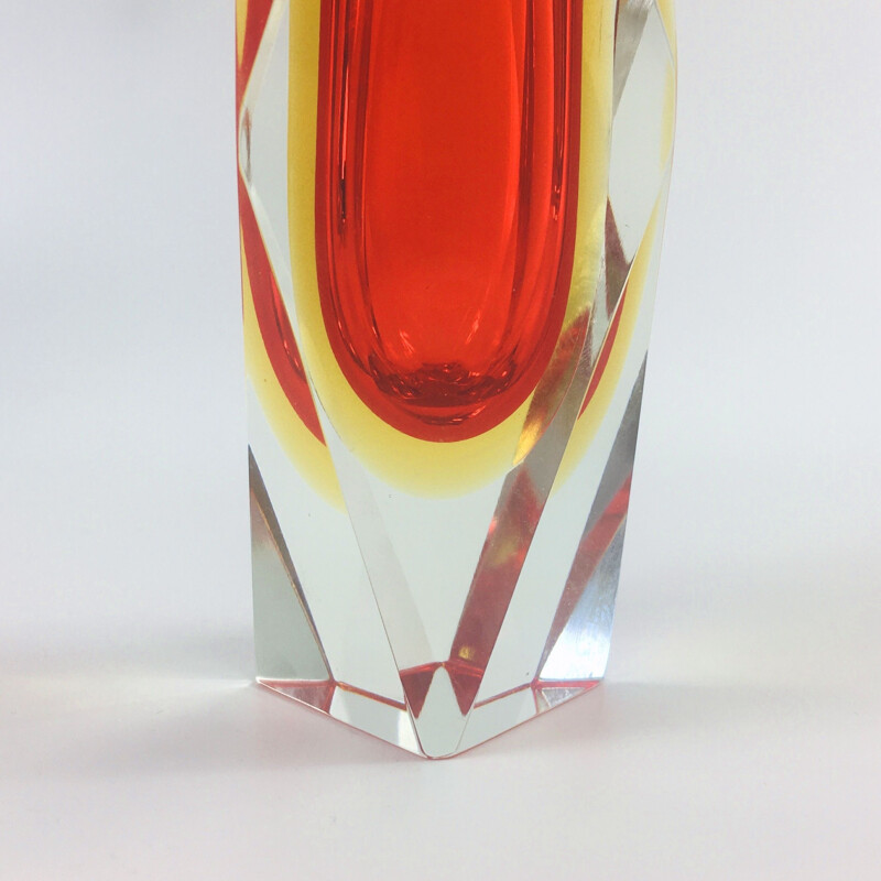 Vintage Sommerso Murano Glass Vase by Flavio Poli for Alessandro Mandruzzato, Italy 1960s