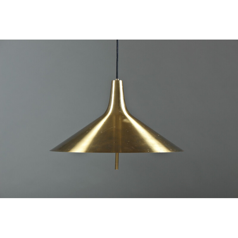 Danish brass pendant in brass with counter weight - 1960s