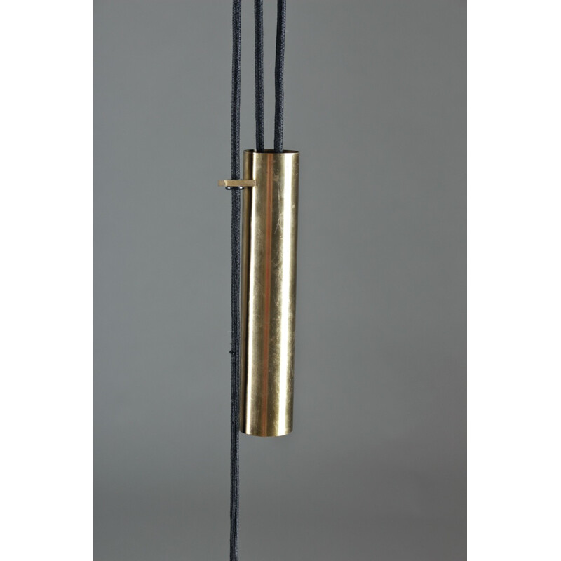 Danish brass pendant in brass with counter weight - 1960s