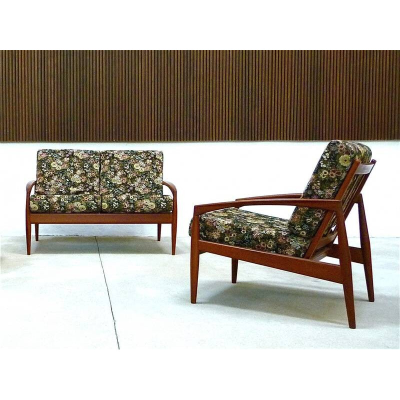 Suite de salon scandinave Magnus Olesen en bois de teck, Kai KRISTIANSEN - 1960