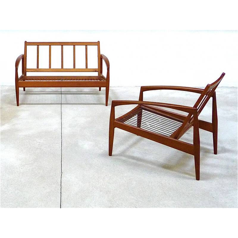 Magnus Olesen living room set in teak wood, Kai KRISTIANSEN - 1960s