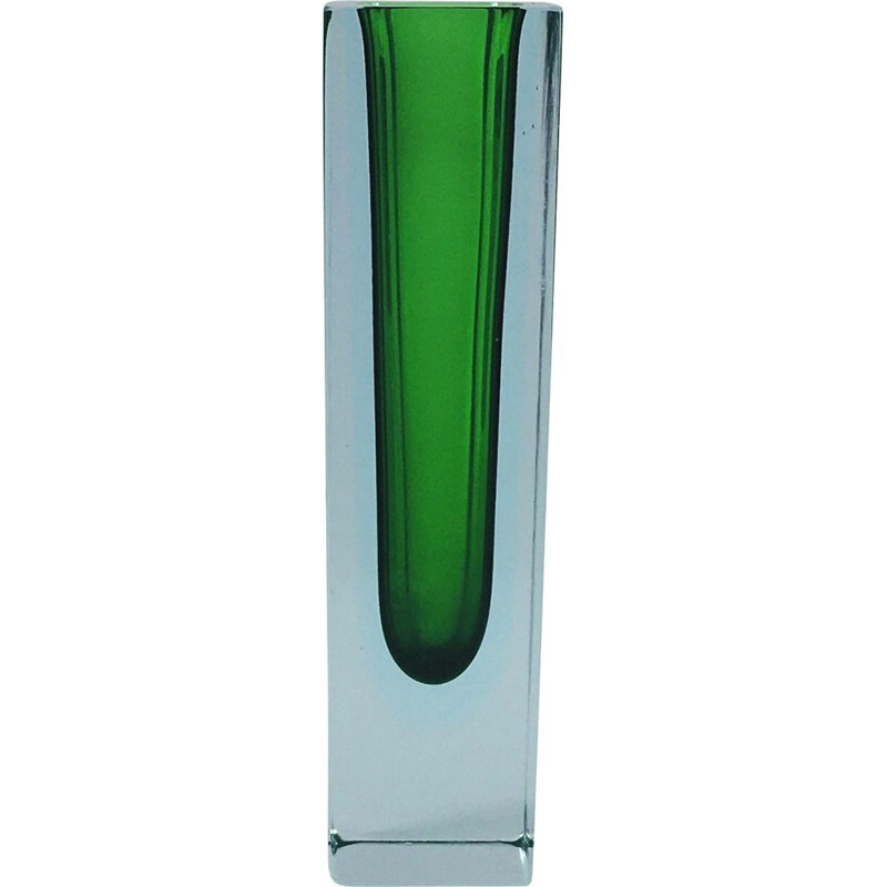 Large vintage Sommerso Murano Glass Vase by Alessandro Mandruzzato, Italy 1960s