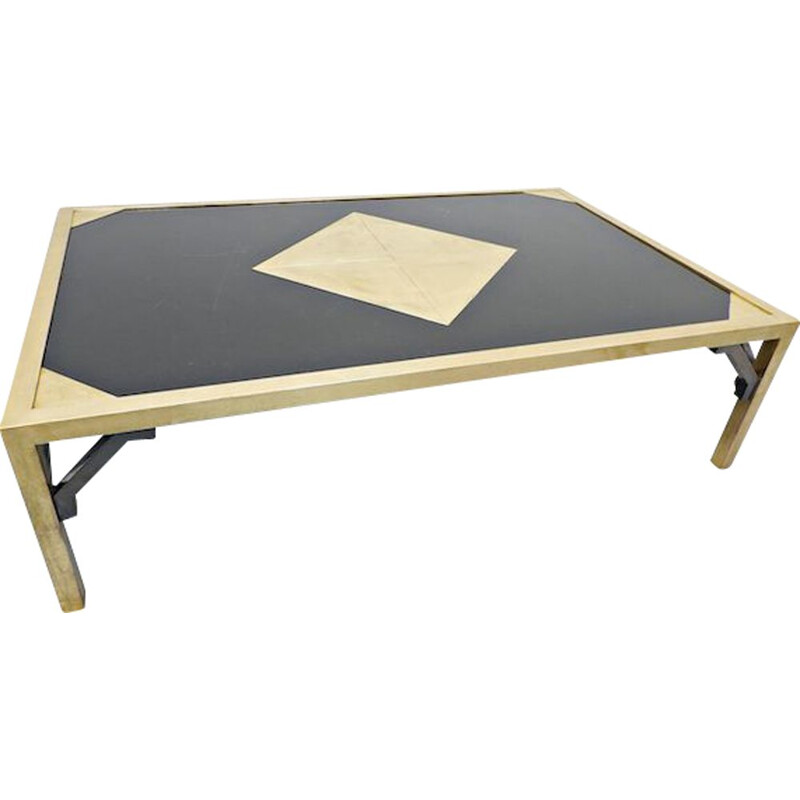 Vintage brass coffee table by Christian Krekels, Belgium 1970