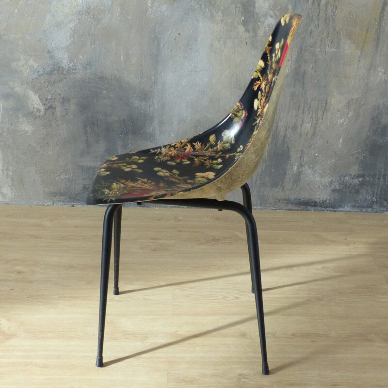 Vintage Fiberglass Side Chair by René-Jean Caillette 1950s