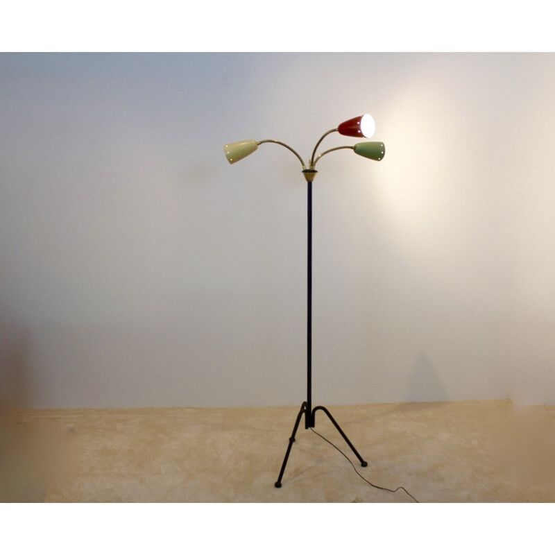 Hala Zeist floor lamp in Brass, H. Th. J.A. BUSQUET - 1950s