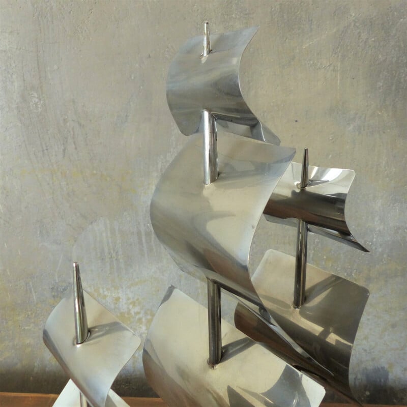 Vintage art deco boat sculpture for decoration, 1930