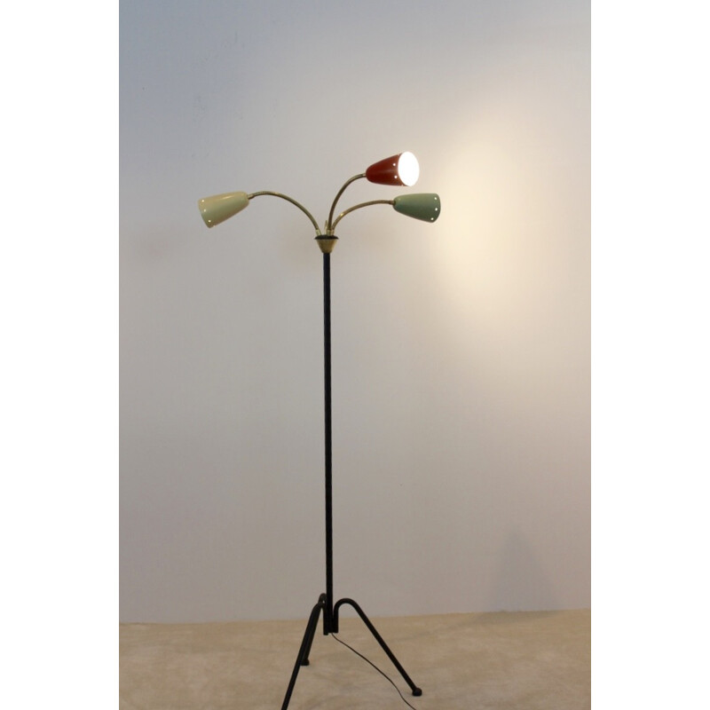 Hala Zeist floor lamp in Brass, H. Th. J.A. BUSQUET - 1950s