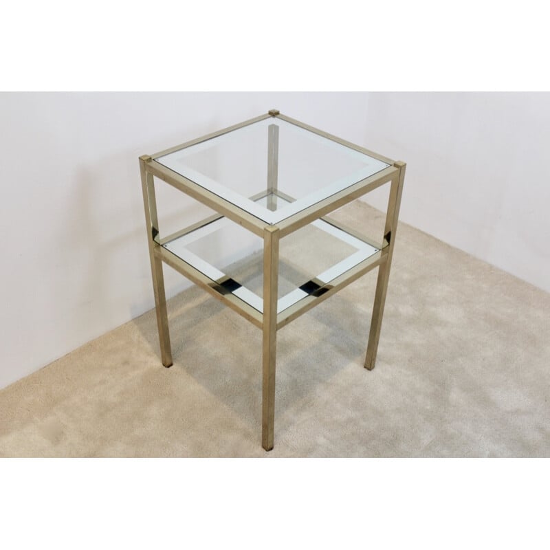 Table d'appoint en verre miroir - 1970