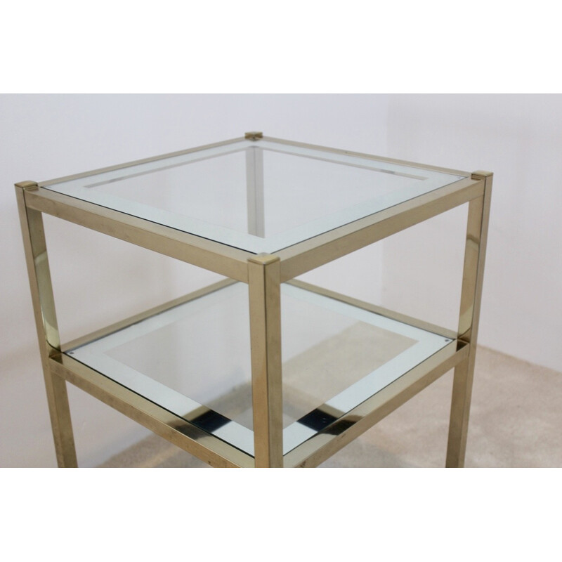 Table d'appoint en verre miroir - 1970