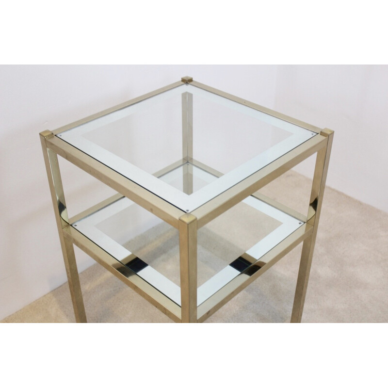 Table d'appoint en verre miroir - 1970