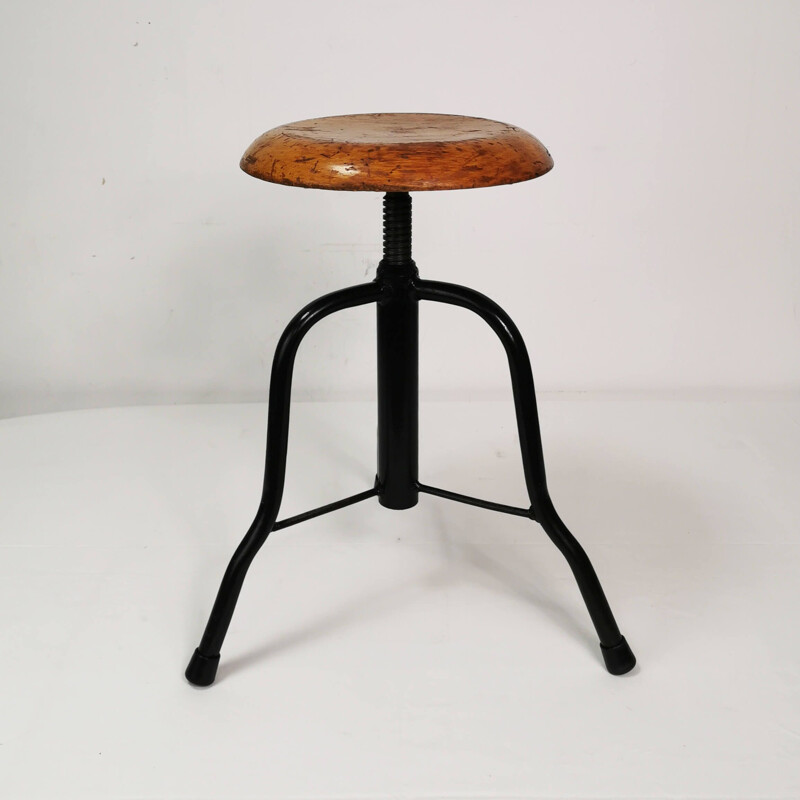 Tabouret vintage pivotant, Pologne 1970