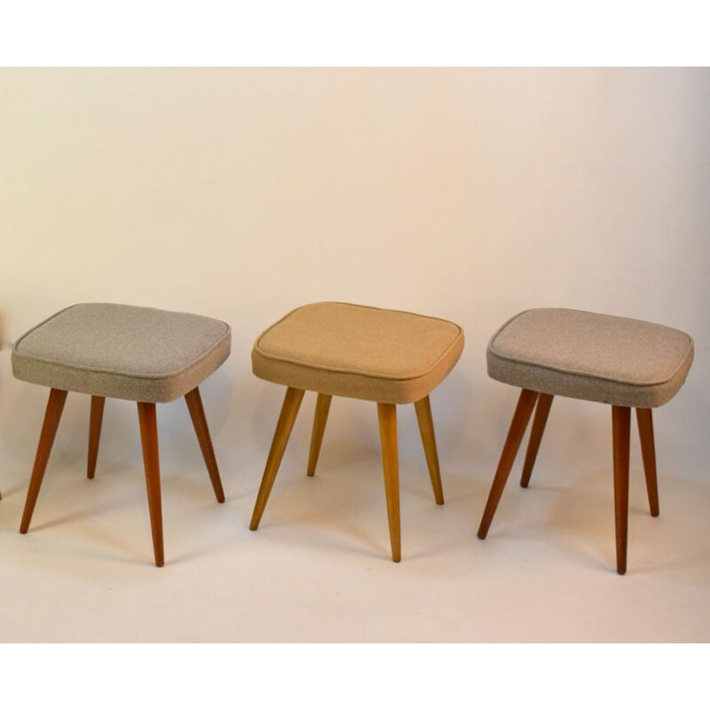 Lot de 3 Tabouret vintage 1960