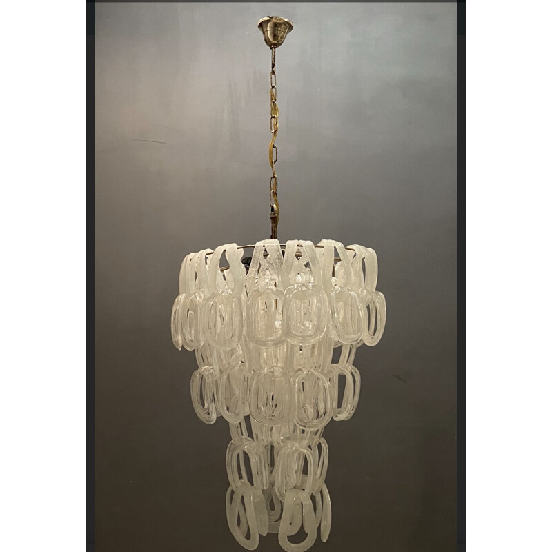 Large vintage Murano Giogali Chandelier by Angelo Mangiarotti