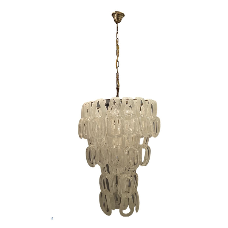 Large vintage Murano Giogali Chandelier by Angelo Mangiarotti