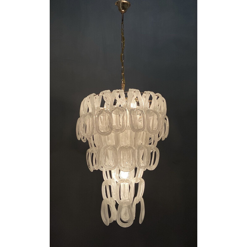 Large vintage Murano Giogali Chandelier by Angelo Mangiarotti