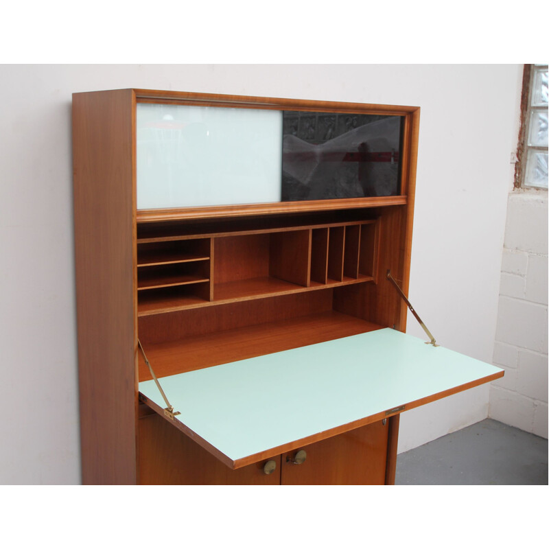 Vintage office furnituresecretaire in cherrywood 1950s