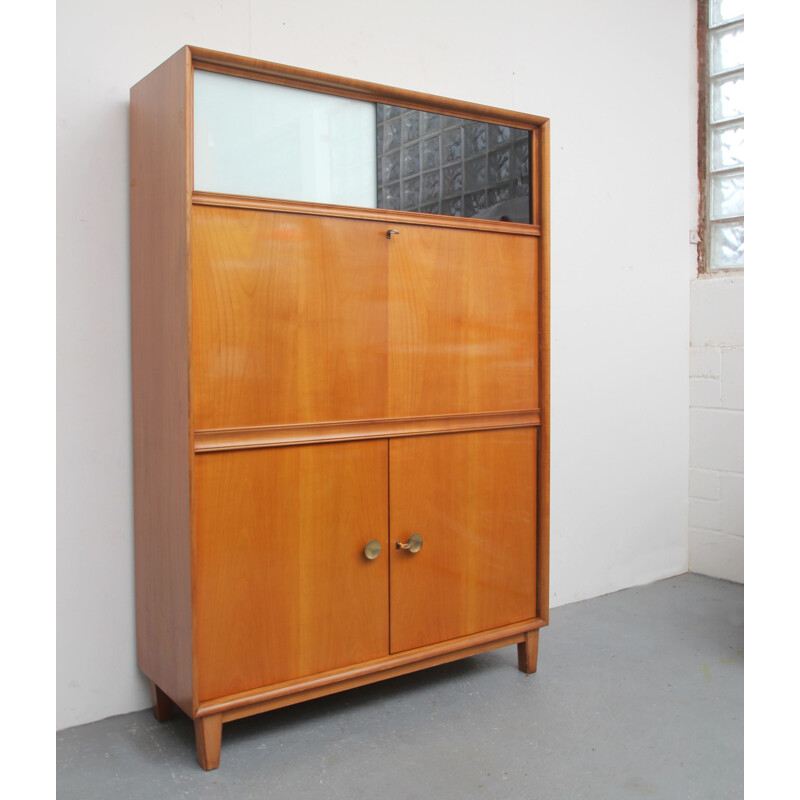 Vintage office furnituresecretaire in cherrywood 1950s