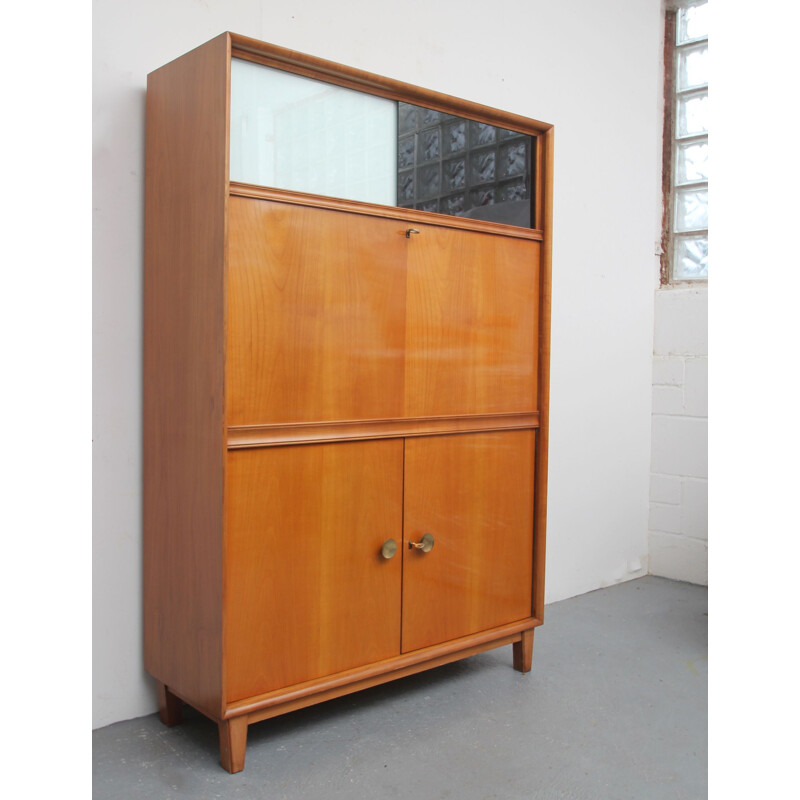 Mobilier de bureau vintage en merisier 1950