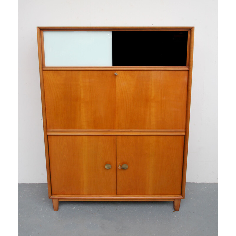 Vintage office furnituresecretaire in cherrywood 1950s