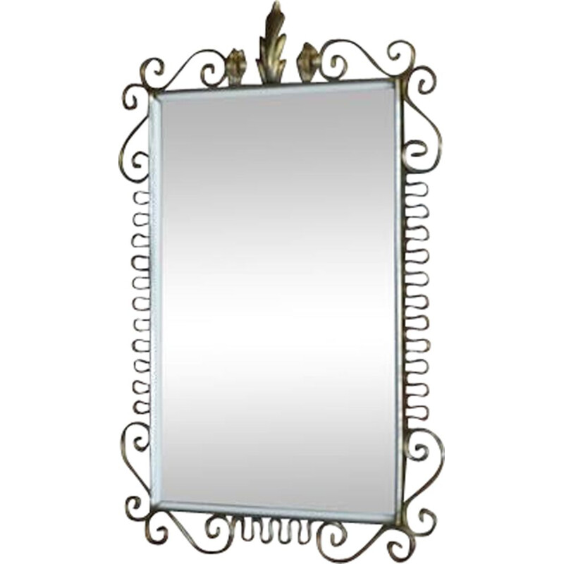 Vintage brass mirror 1950 s