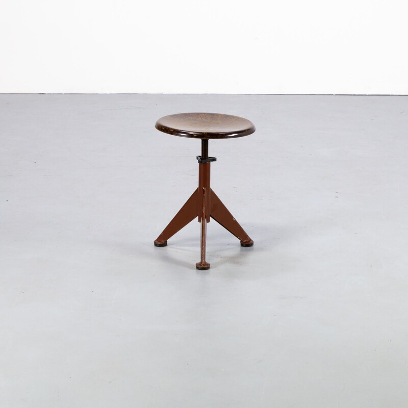 Vintage Industrial workshop stool by AB Odelberg-Olson, Sweden 1930s