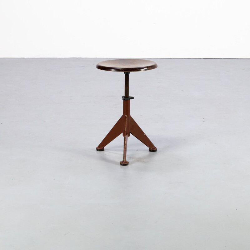 Vintage Industrial workshop stool by AB Odelberg-Olson, Sweden 1930s