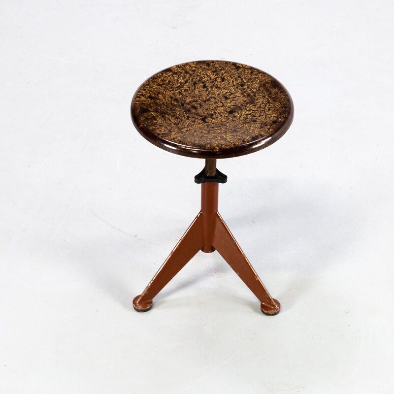 Tabouret vintage d'atelier industriel par AB Odelberg-Olson, Suède 1930