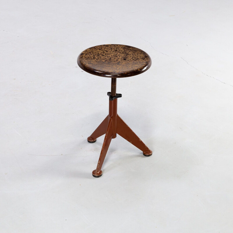 Vintage Industrial workshop stool by AB Odelberg-Olson, Sweden 1930s