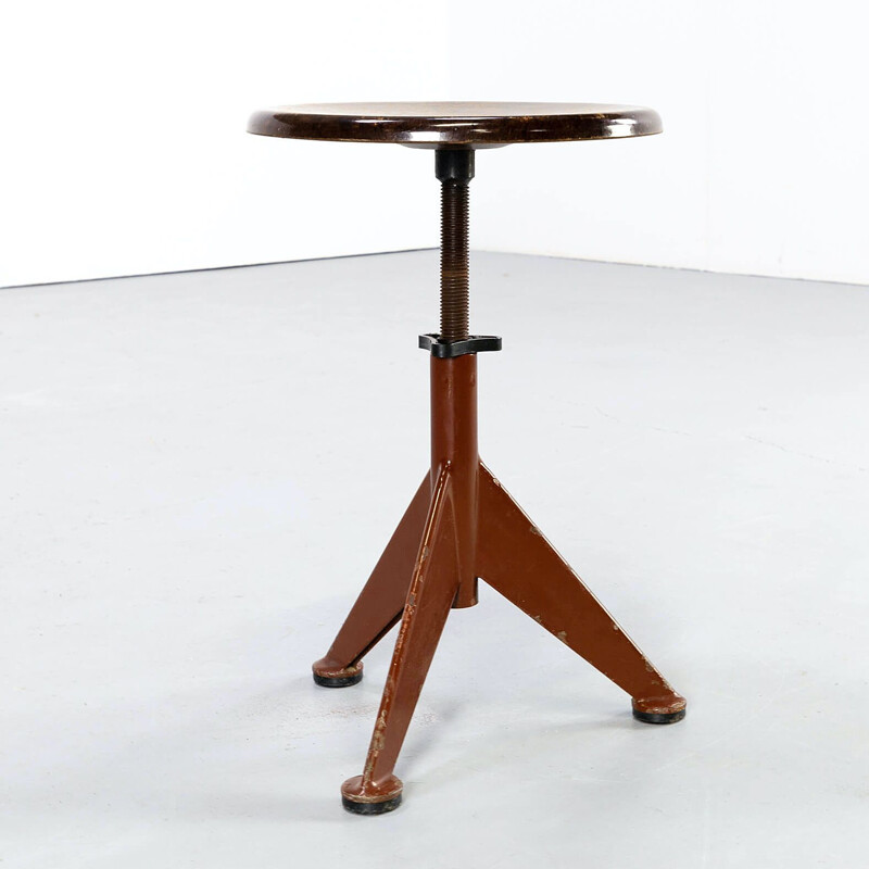 Tabouret vintage d'atelier industriel par AB Odelberg-Olson, Suède 1930