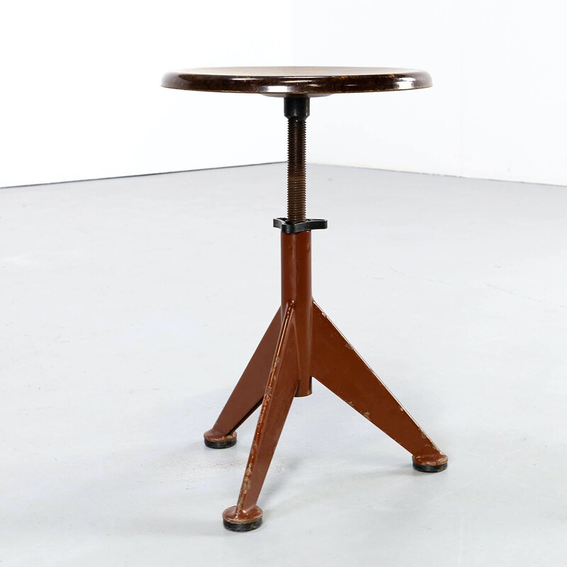 Vintage Industrial workshop stool by AB Odelberg-Olson, Sweden 1930s