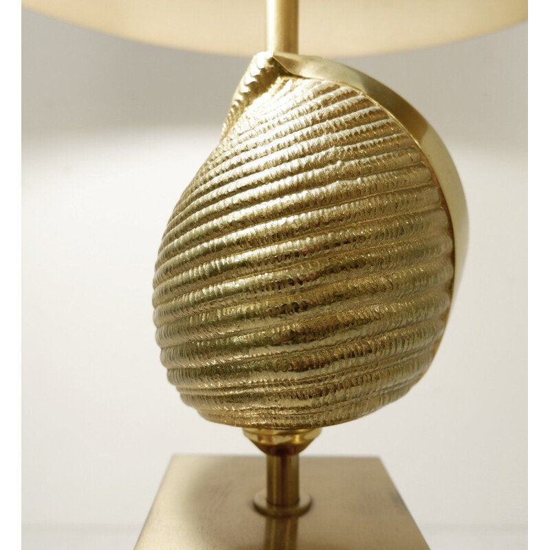 Lampe de bureau vintage Shell par Jaques Charles pour Maison Charles 1960