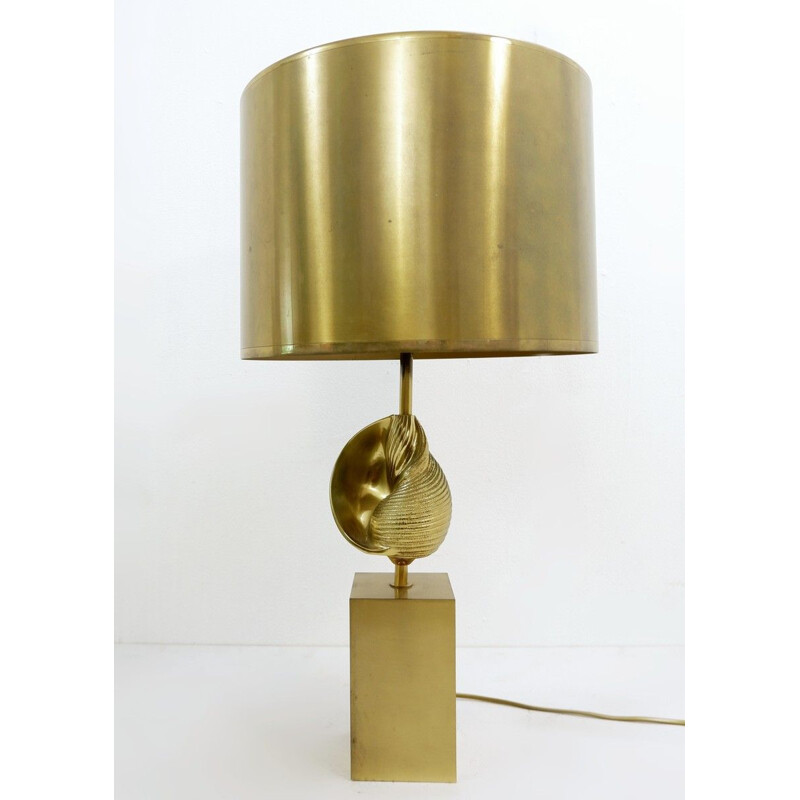 Vintage Shell desk lamp by Jaques Charles for Maison Charles 1960s