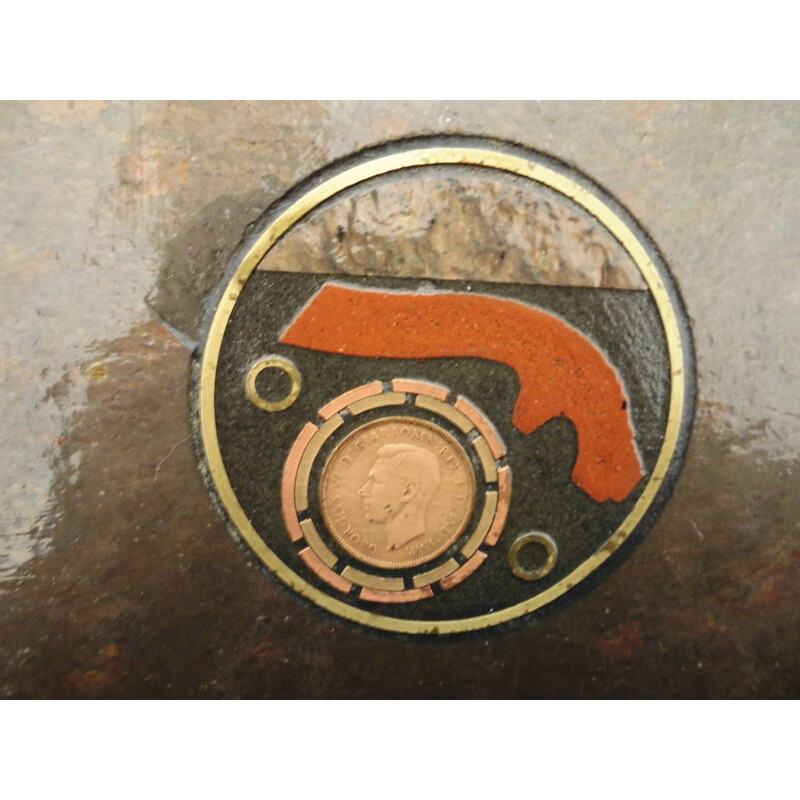 Brutalistischer Vintage-Couchtisch aus bronzefarbenem Messing und Stein, 1970