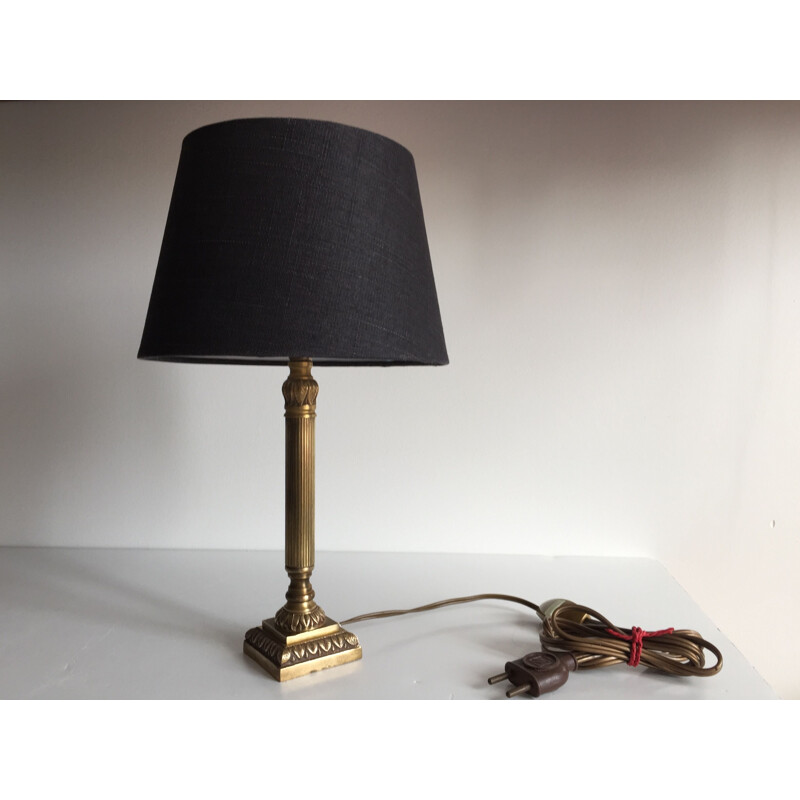 Vintage Chic lamp in solid brass and fabric
