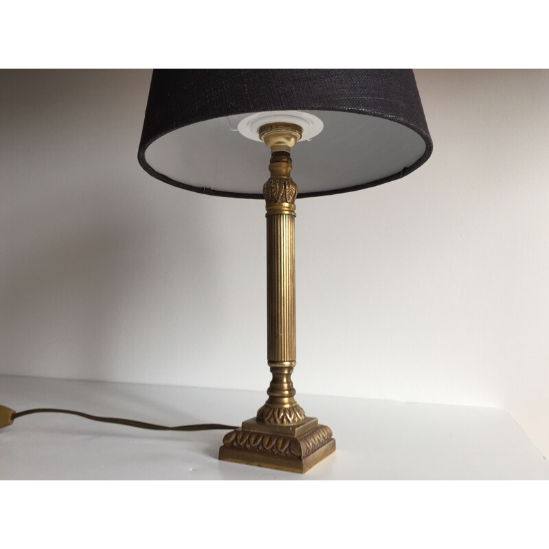 Vintage Chic lamp in solid brass and fabric