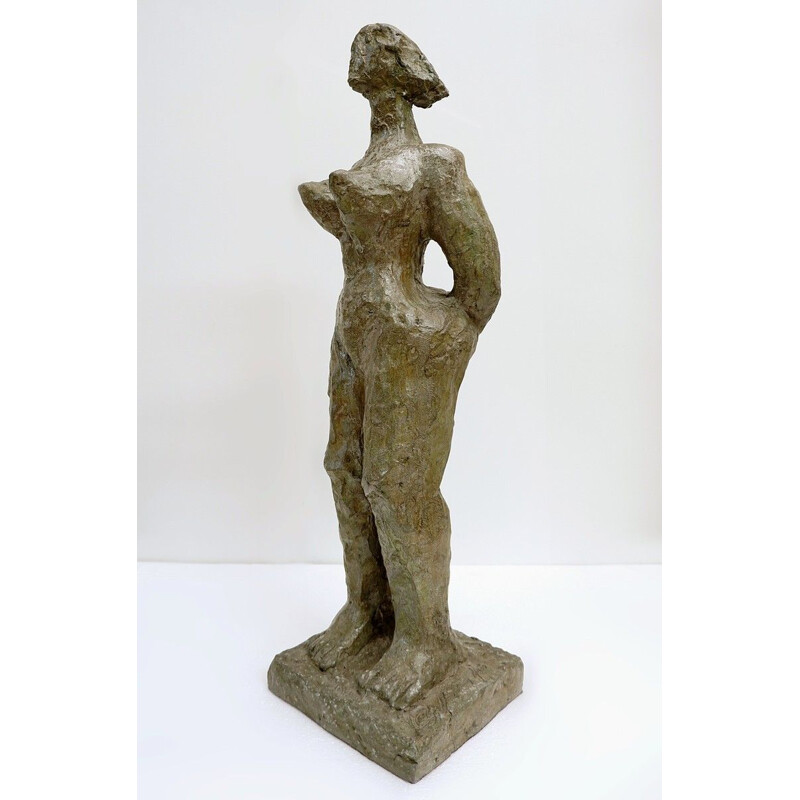 Vintage woman sculpture Christian Maas in bronze 2010s