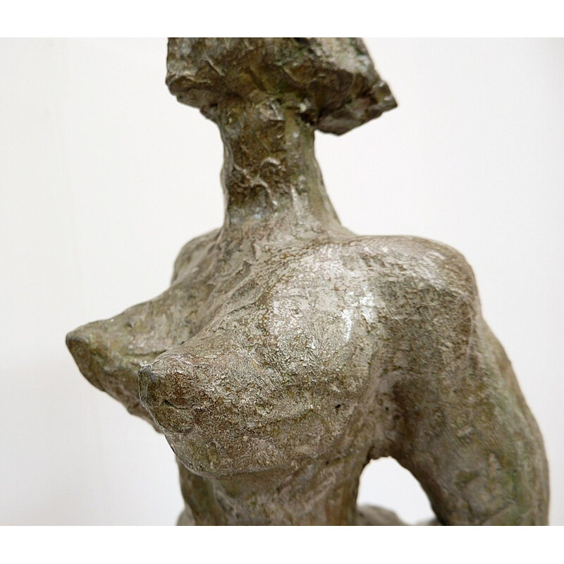 Vintage woman sculpture Christian Maas in bronze 2010s