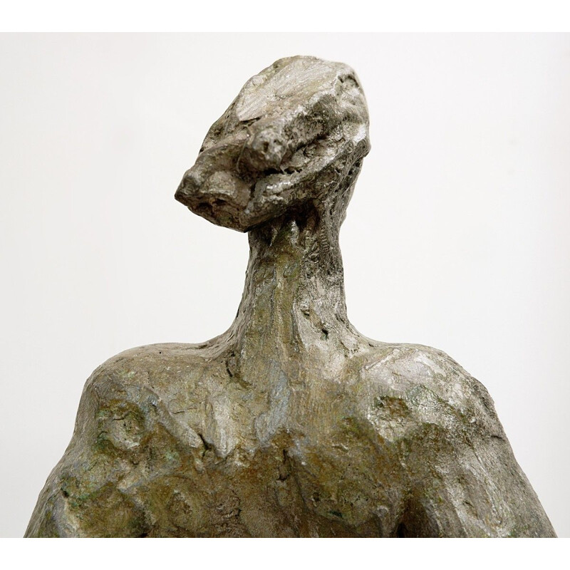 Vintage woman sculpture Christian Maas in bronze 2010s