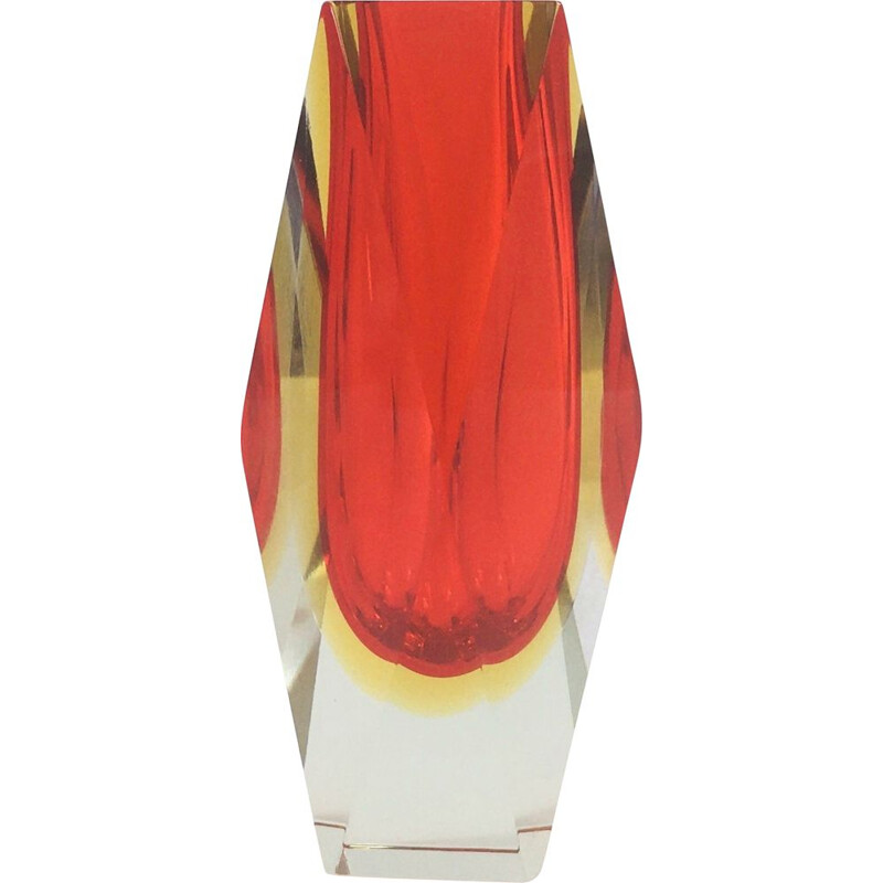 Vintage Sommerso Murano Glass Vase by Flavio Poli for Alessandro Mandruzzato, Italy 1960s