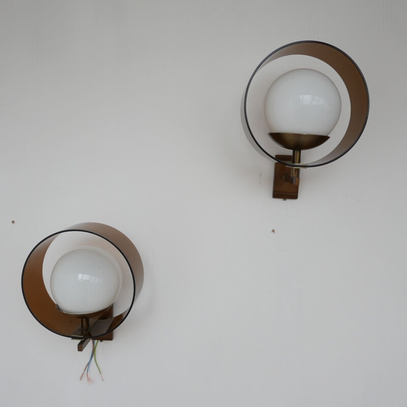 Pair of Mid-Century Wall Lights by Stilux, Italian 1960s