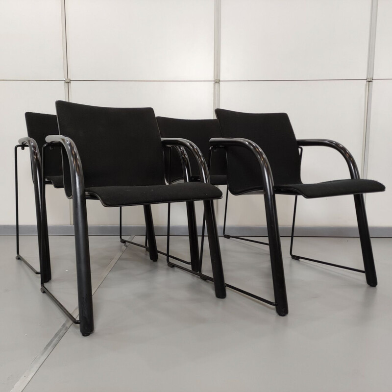 Set of 4 vintage modern Thonet chairs  by Ulrich Bohme and Wulf Schneider 1980s