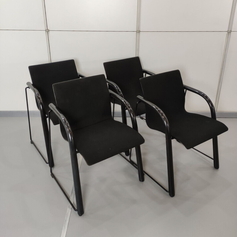Lot de 4 chaises vintage Thonet modernes par Ulrich Bohme et Wulf Schneider 1980