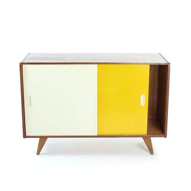 Midcentury Sideboard In Yellow & Cream By Jiri Jiroutek For Nabytek Praha, Czechoslovakia 1960s