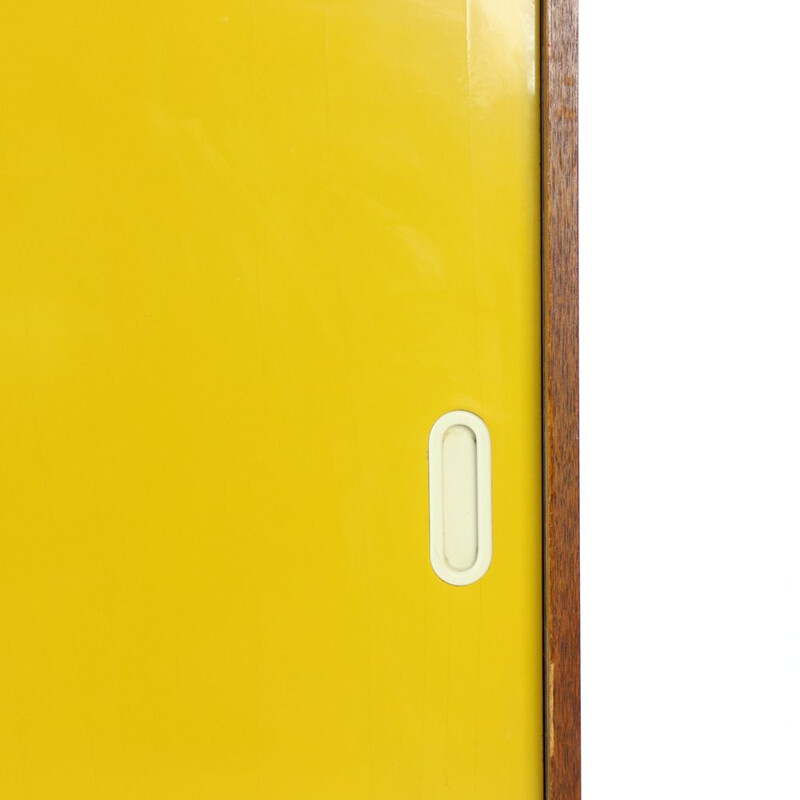 Midcentury Sideboard In Yellow & Cream By Jiri Jiroutek For Nabytek Praha, Czechoslovakia 1960s