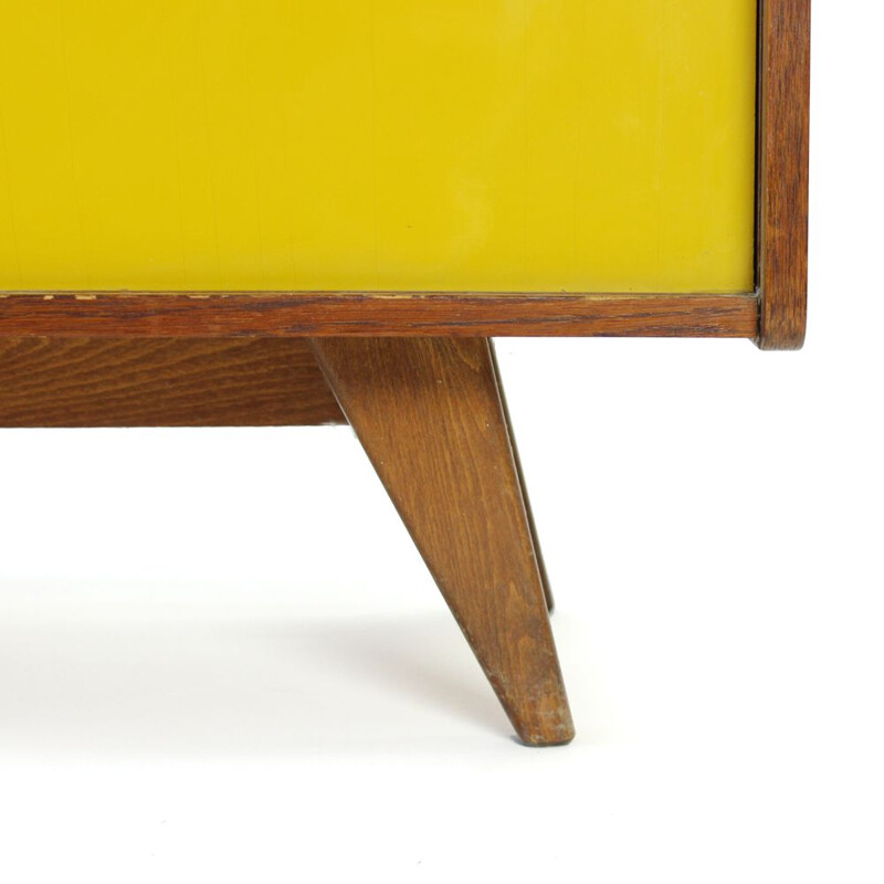 Midcentury Sideboard In Yellow & Cream By Jiri Jiroutek For Nabytek Praha, Czechoslovakia 1960s