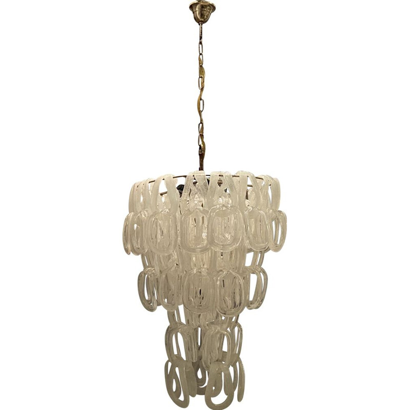 Large vintage Murano Giogali Chandelier by Angelo Mangiarotti