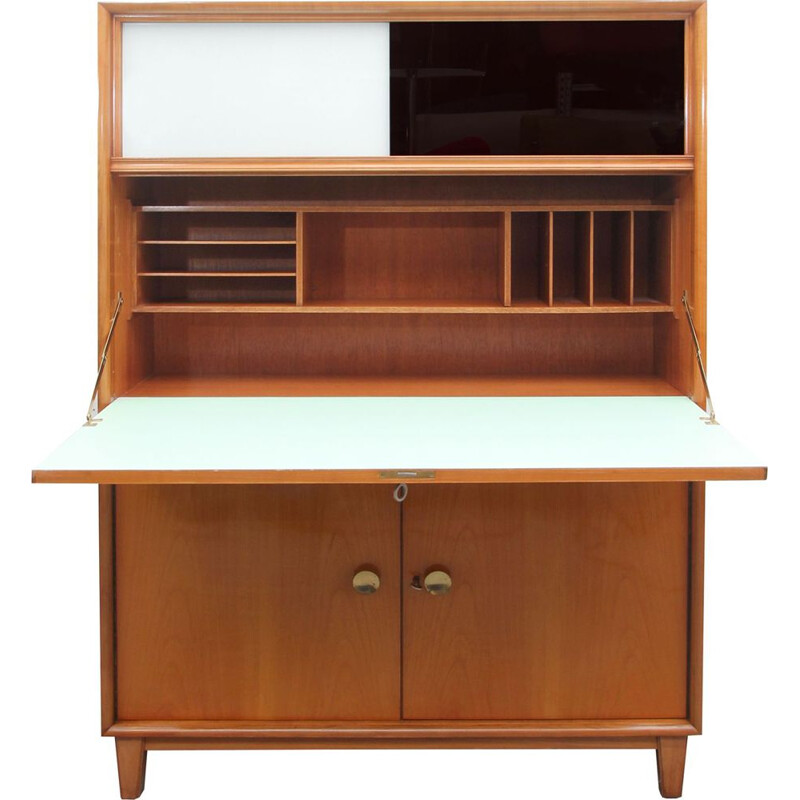 Vintage office furnituresecretaire in cherrywood 1950s