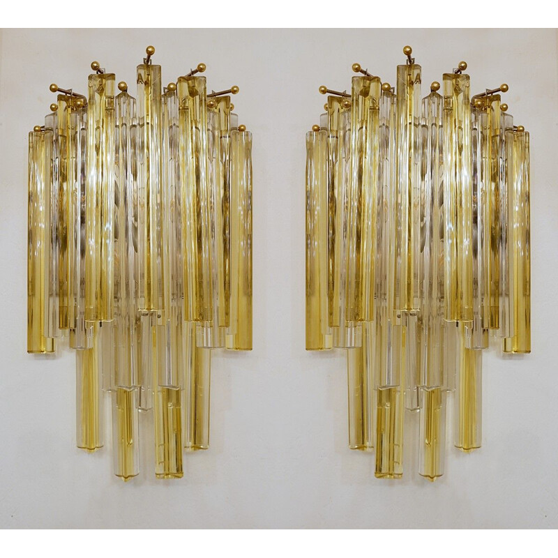 Set of 4 Vintage Murano Wall Sconces by Paolo Venini 1970s