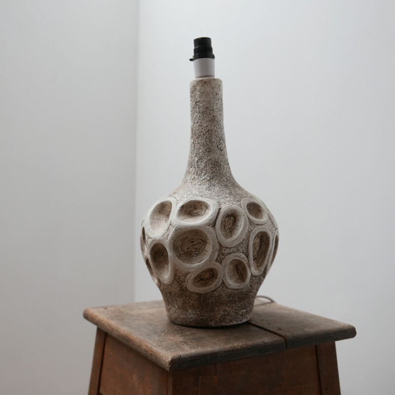 Mid-Century Studio Pottery Chalkware Table Lamp, English 1960s